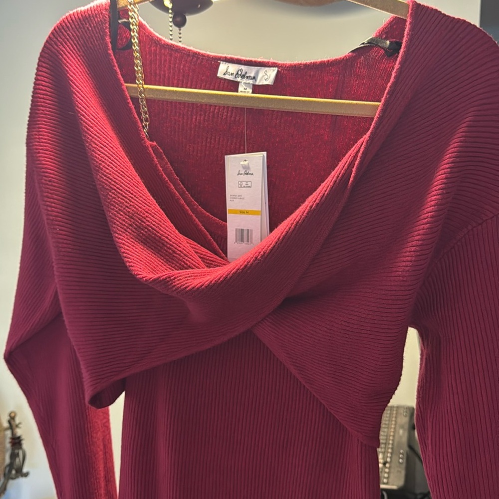 NWT Sam Edelman Chain strap Ribbed Knit Dress 2 pc Size Medium